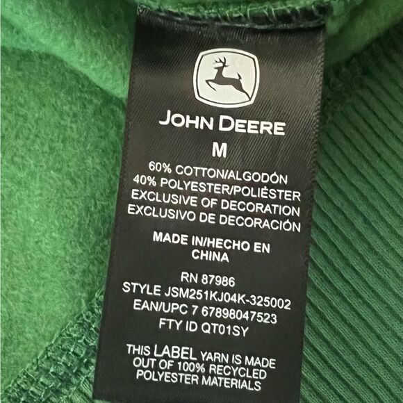 John Deere Core Graphic Logo Hoodie Green- Size Medium - Picture 4 of 10